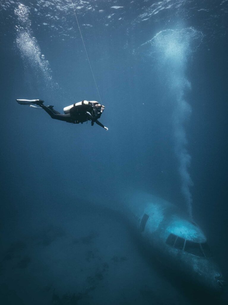 Descending on top of the Lockheed L-1011 Tristar plane wreck offers an unforgettable view when diving in Jordan.