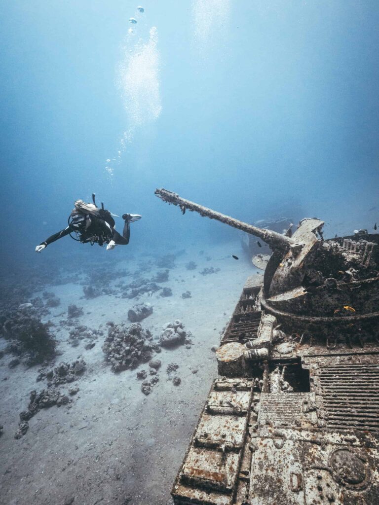 A total of 21 military wrecks can be discovered in the Military Museum when diving in Jordan.