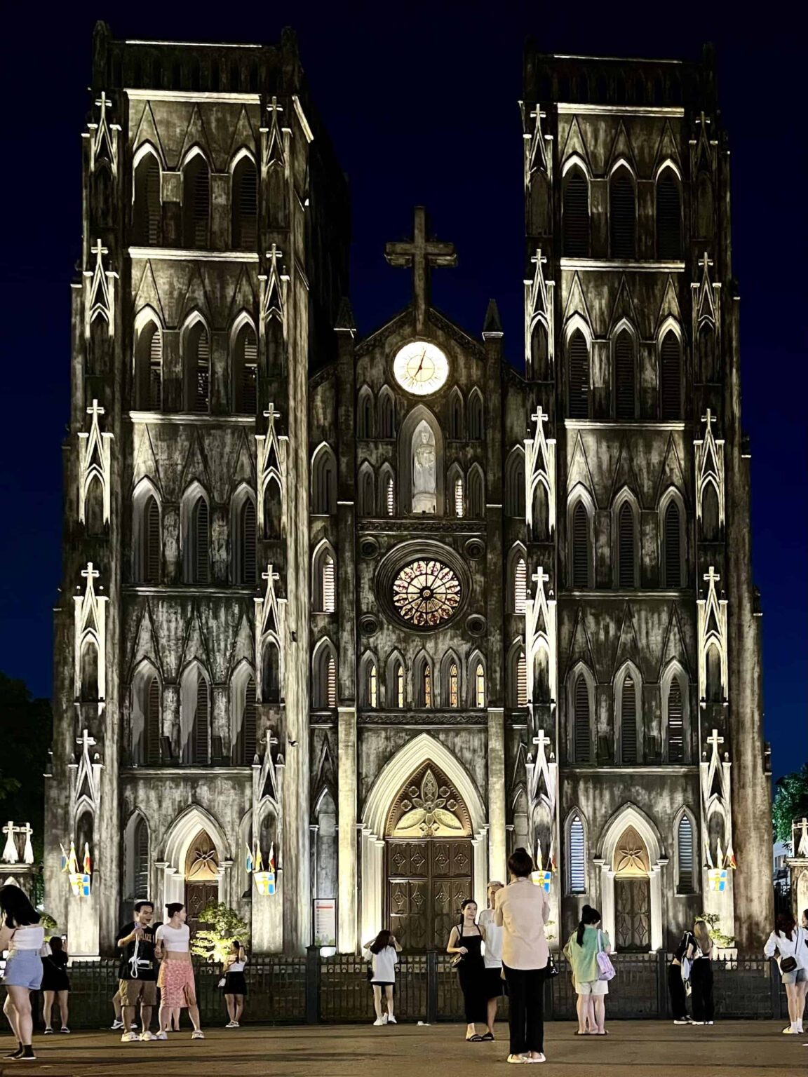 The Catholic Cathedral in the midst of the chaotic Hanoi Old Quarter has an almost surreal quality to it.
